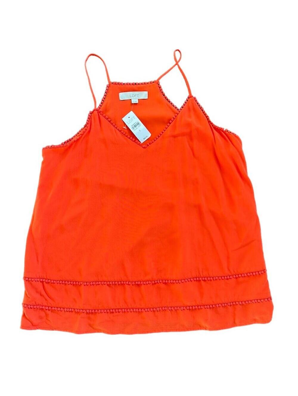 Loft | Women’s Red Orange Dressy Tank | Size Small | NWT | 0692